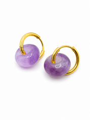 Pendientes de Aro con Piedra Natural