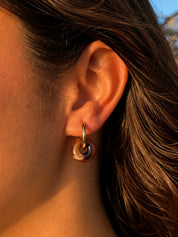 Pendientes de Aro con charm Marrón