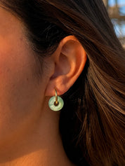 Pendientes de Aro con charm Azul