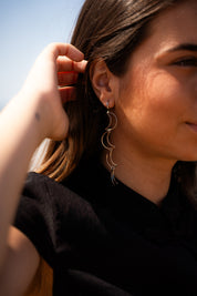 Pendientes Medias Lunas Plateado