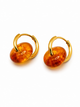 Pendientes de Aro con charm Naranja