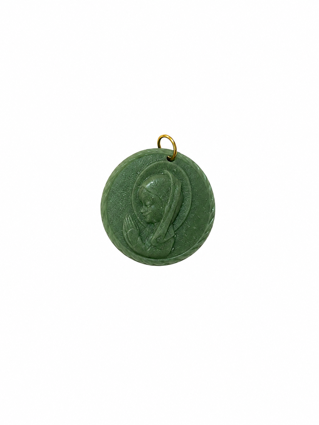 Charm Virgen Niña Verde Invierno