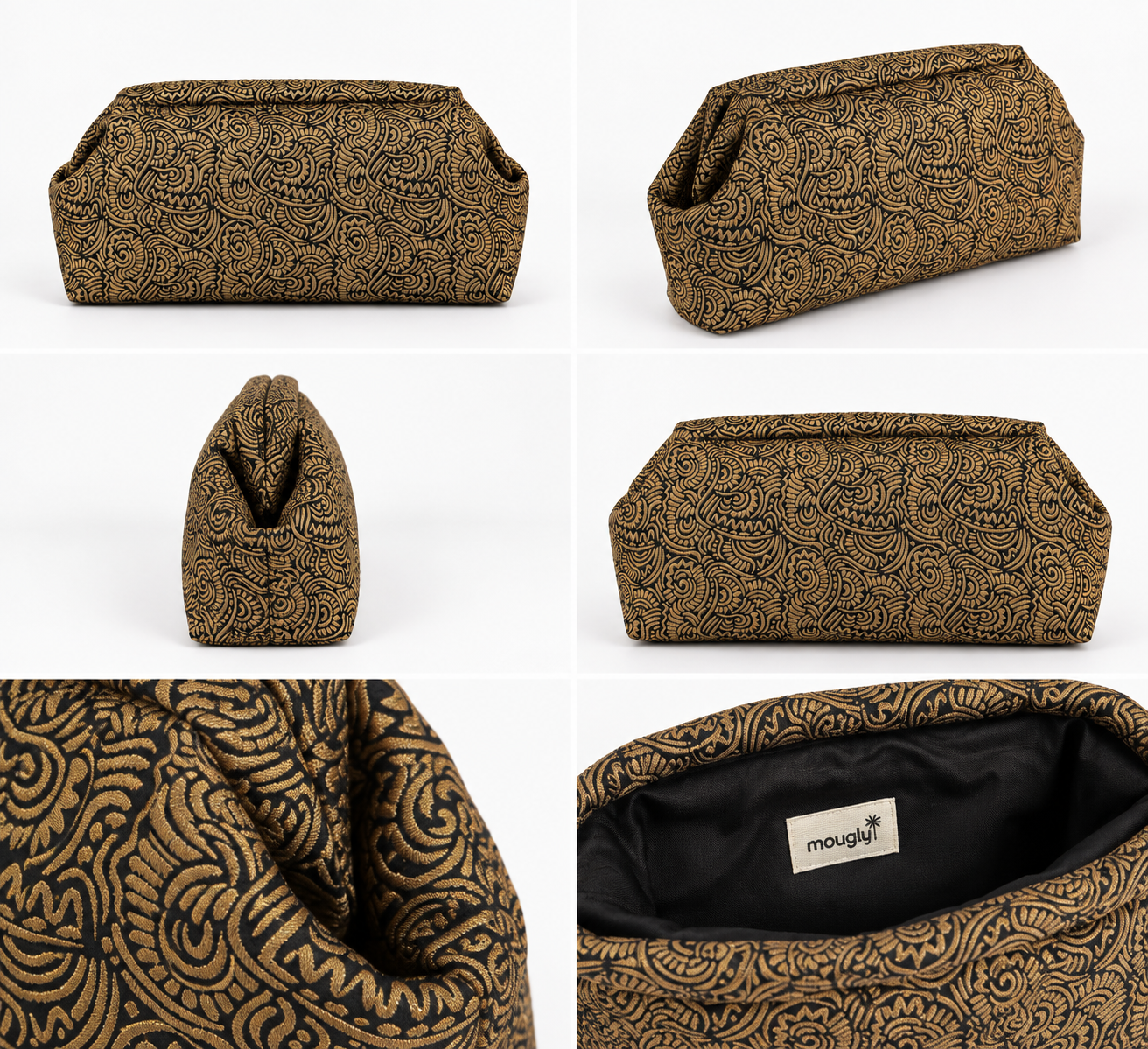 Bolso mano clac dorado