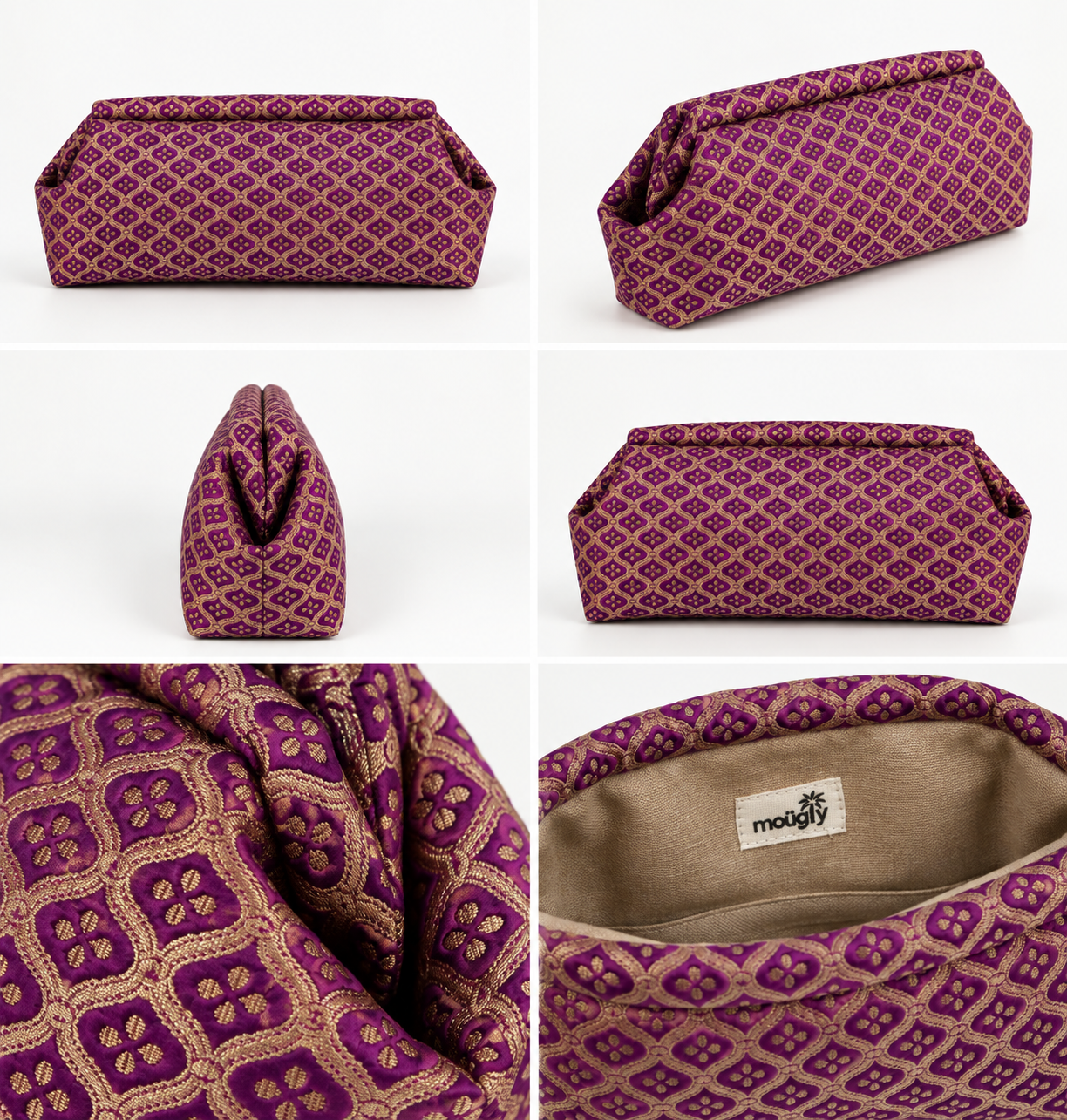 Bolso mano clac morado