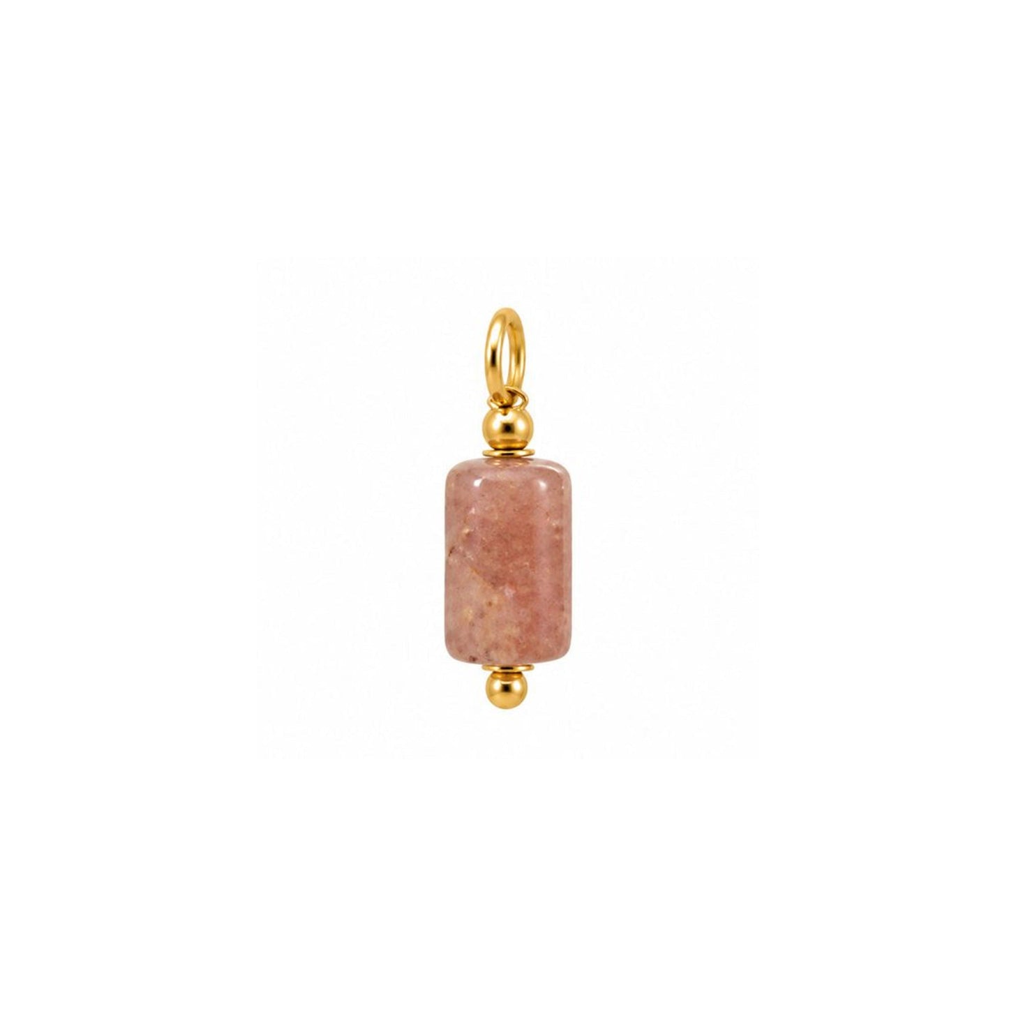Charm cilindro piedra rosa