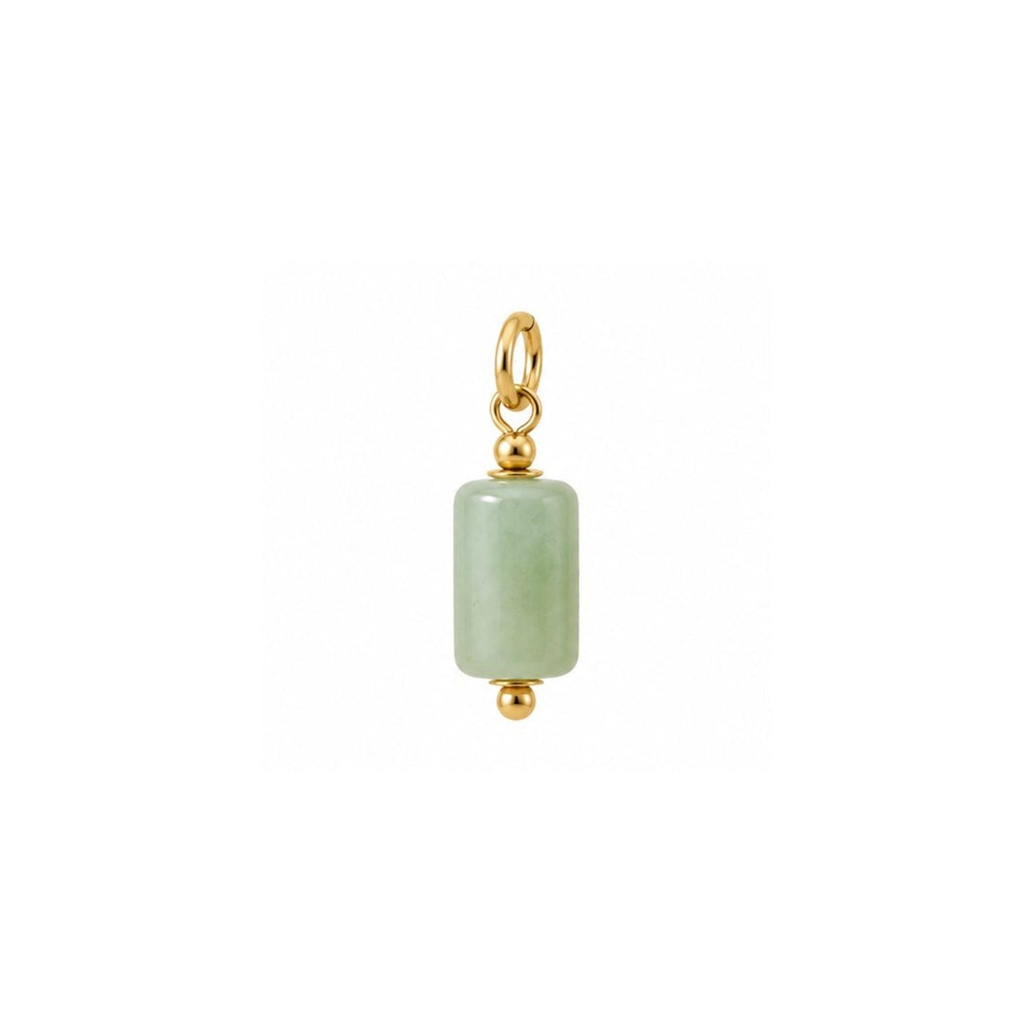Charm cilindro piedra verde